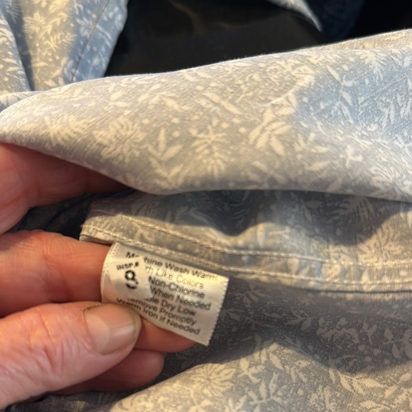 Men's Joseph Abboud Modern Fit Blue Floral Long Sleeve Button Down Shirt - Picture 9 of 11